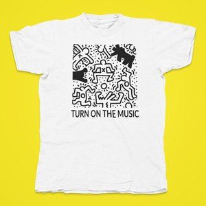 Keith Haring Pop Art Shirt. White. Multiple Sizes. Same or Next Day Shipping!